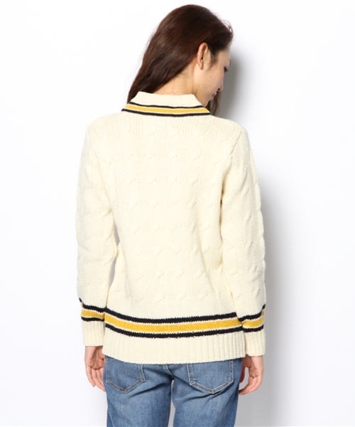 green label relaxing（グリーンレーベルリラクシング）の「Highland club cricket ニット（ニット/セーター・レディース・イエロー/ネイビー・フリー）」の5枚目の写真