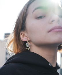 rehacer : Stained glass Rose Earrings Made in Japan / ステンドグラス ローズ イヤリング メイドインジャパン