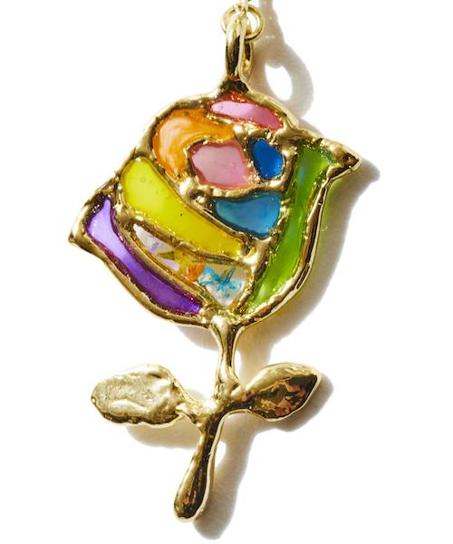 rehacer(レアセル)の「rehacer : Stained glass Rose Earrings Made in Japan / ステンドグラス ローズ イヤリング メイドインジャパン(イヤリング・レディース・シルバー/ゴールド・FREE)」の8枚目の写真