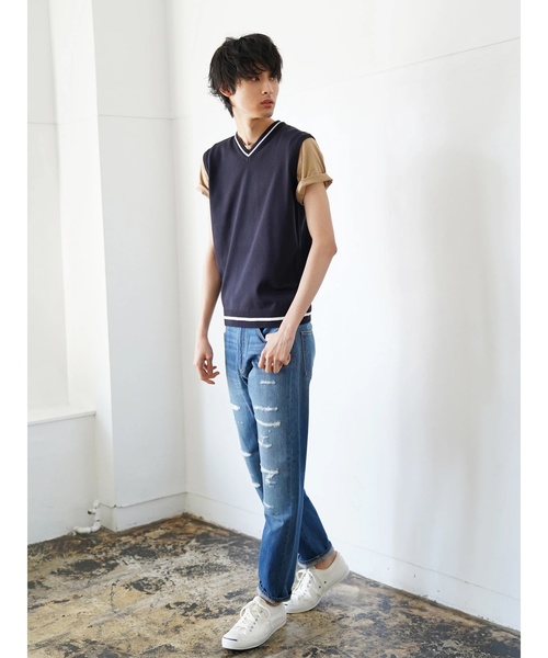 CRAFT STANDARD BOUTIQUE（クラフトスタンダードブティック）の「ストレ-トデニムリメイクパンツ ☆○（デニムパンツ・メンズ・ブルー系その他・S/M/L）」の3枚目の写真