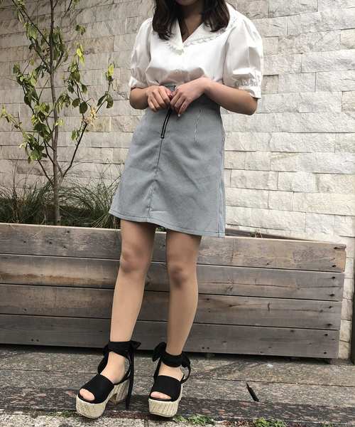 one after another NICE CLAUP(ワンアフターアナザーナイスクラップ)の「ハートレース ブラウス(シャツ/ブラウス・レディース・ブラック/ベージュ/オフホワイト・FREE)」の7枚目の写真