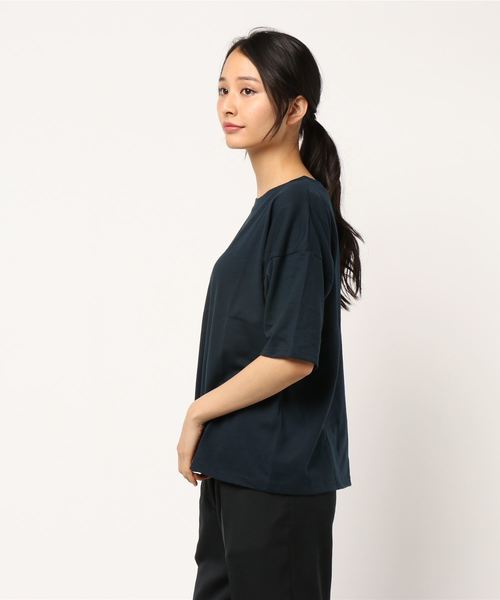 KOBE LETTUCE(コウベレタス)の「花粉ほこり・UVブロックボックスシルエット半袖Tシャツ(Tシャツ/カットソー・レディース・オフホワイト/ピンク/ブラウン/ブルー/ネイビー/ブラック/カーキ・FREE)」の12枚目の写真