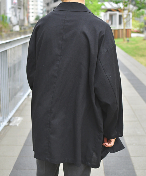 極美品✨T-JACKET リネン混 デニム テーラードジャケット L kutir（クティール）の「リネン混 ビッグテーラードジャケット