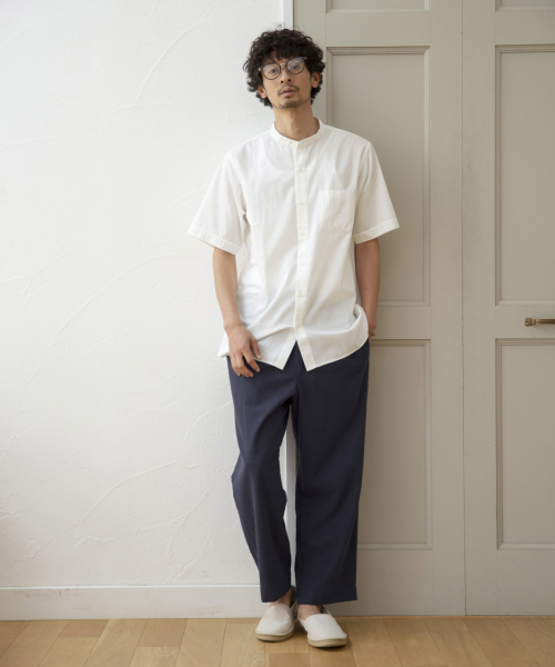 GLOBAL WORK（グローバルワーク）の「パナマバンドカラーシャツ/840002（シャツ/ブラウス・メンズ・ライトグリーン/ホワイト/ネイビー/その他1/ベージュ・MEDIUM/SMALL/X-LARGE/LARGE）」の7枚目の写真