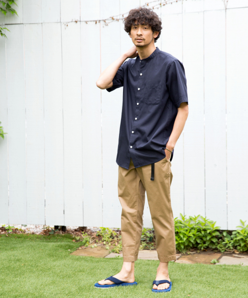 GLOBAL WORK（グローバルワーク）の「パナマバンドカラーシャツ/840002（シャツ/ブラウス・メンズ・ライトグリーン/ホワイト/ネイビー/その他1/ベージュ・MEDIUM/SMALL/X-LARGE/LARGE）」の8枚目の写真