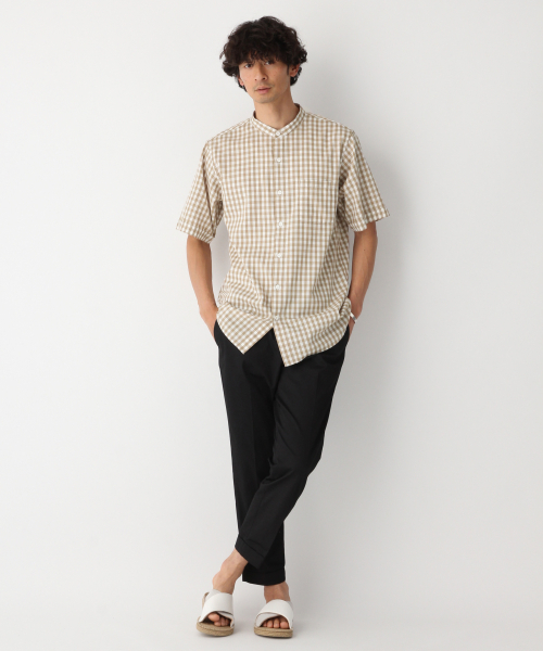 GLOBAL WORK（グローバルワーク）の「パナマバンドカラーシャツ/840002（シャツ/ブラウス・メンズ・ライトグリーン/ホワイト/ネイビー/その他1/ベージュ・MEDIUM/SMALL/X-LARGE/LARGE）」の11枚目の写真