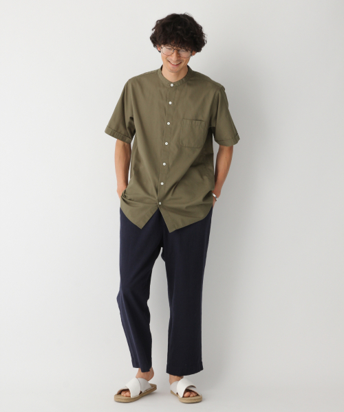 GLOBAL WORK（グローバルワーク）の「パナマバンドカラーシャツ/840002（シャツ/ブラウス・メンズ・ライトグリーン/ホワイト/ネイビー/その他1/ベージュ・MEDIUM/SMALL/X-LARGE/LARGE）」の12枚目の写真