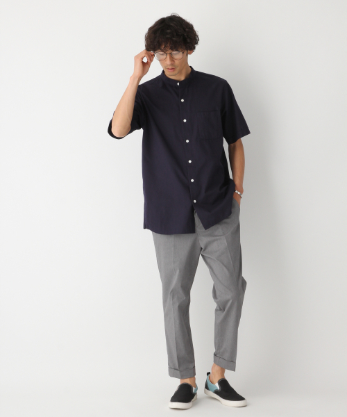 GLOBAL WORK（グローバルワーク）の「パナマバンドカラーシャツ/840002（シャツ/ブラウス・メンズ・ライトグリーン/ホワイト/ネイビー/その他1/ベージュ・MEDIUM/SMALL/X-LARGE/LARGE）」の13枚目の写真