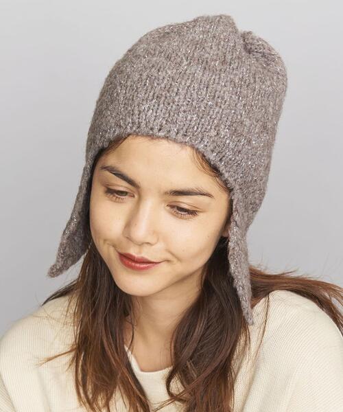 BEAUTY&YOUTH UNITED ARROWS（ビューティーアンドユースユナイテッドアローズ）の「【別注】＜GRILLO＞イヤーニットキャップ о（ニットキャップ/ビーニー・レディース・ブラック/モカ・FREE）」の2枚目の写真