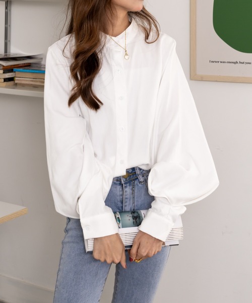 ABITOKYO(アビトーキョー)の「ボリュームスリーブ シャツブラウス(シャツ/ブラウス・レディース・ホワイト/ブラック/ベージュ/ネイビー/アイボリー/ブルーグレー・S/M/L)」の21枚目の写真