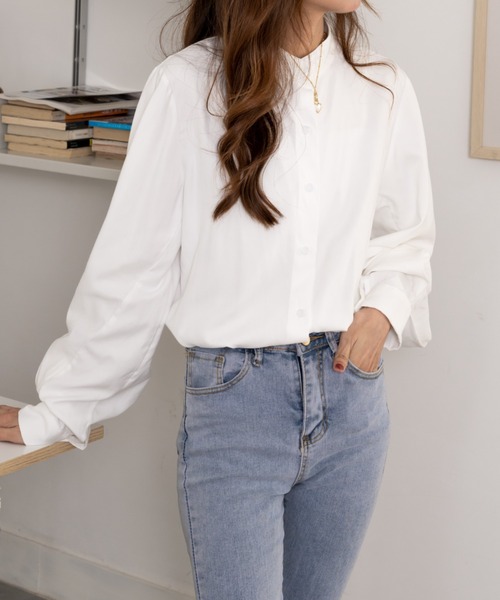 ABITOKYO(アビトーキョー)の「ボリュームスリーブ シャツブラウス(シャツ/ブラウス・レディース・ホワイト/ブラック/ベージュ/ネイビー/アイボリー/ブルーグレー・S/M/L)」の20枚目の写真