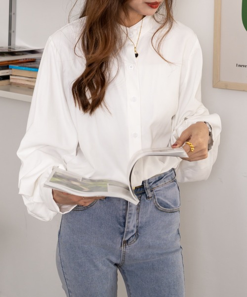 ABITOKYO(アビトーキョー)の「ボリュームスリーブ シャツブラウス(シャツ/ブラウス・レディース・ホワイト/ブラック/ベージュ/ネイビー/アイボリー/ブルーグレー・S/M/L)」の15枚目の写真