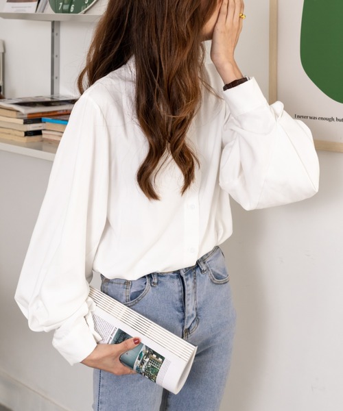 ABITOKYO(アビトーキョー)の「ボリュームスリーブ シャツブラウス(シャツ/ブラウス・レディース・ホワイト/ブラック/ベージュ/ネイビー/アイボリー/ブルーグレー・S/M/L)」の14枚目の写真