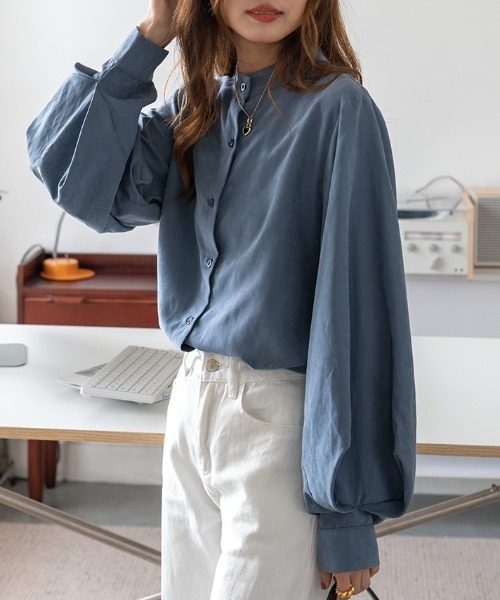 ABITOKYO(アビトーキョー)の「ボリュームスリーブ シャツブラウス(シャツ/ブラウス・レディース・ホワイト/ブラック/ベージュ/ネイビー/アイボリー/ブルーグレー・S/M/L)」の18枚目の写真