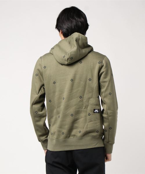 NIKE SB(ナイキエスビー)の「ダイアモンド AOP アイコン BV0881-222 パーカー(パーカー・メンズ・オリーブ・M/L/XL)」の3枚目の写真