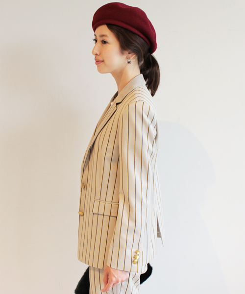 BEAUTY&YOUTH UNITED ARROWS（ビューティーアンドユースユナイテッドアローズ）の「BYTU ∵レジメンストライプジャケット◆（テーラードジャケット・レディース・ナチュラル・38/36）」の2枚目の写真