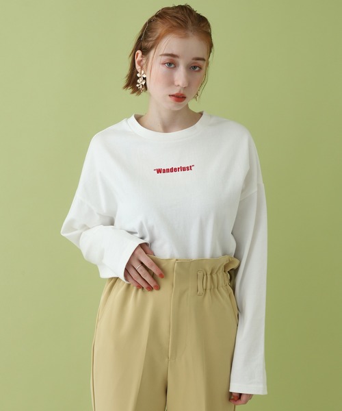 one after another NICE CLAUP（ワンアフターアナザーナイスクラップ）の「アソートロゴロンT（Tシャツ/カットソー・レディース・ブラウン/オフホワイト/カーキ/ベージュ・FREE）」の2枚目の写真