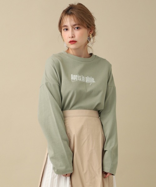one after another NICE CLAUP（ワンアフターアナザーナイスクラップ）の「アソートロゴロンT（Tシャツ/カットソー・レディース・ブラウン/オフホワイト/カーキ/ベージュ・FREE）」の4枚目の写真