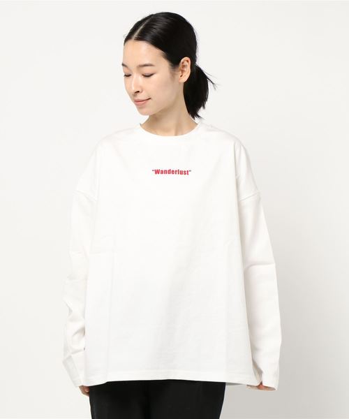 one after another NICE CLAUP（ワンアフターアナザーナイスクラップ）の「アソートロゴロンT（Tシャツ/カットソー・レディース・ブラウン/オフホワイト/カーキ/ベージュ・FREE）」の12枚目の写真
