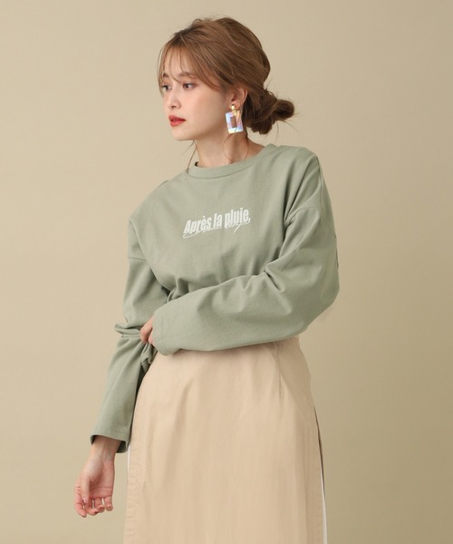 one after another NICE CLAUP（ワンアフターアナザーナイスクラップ）の「アソートロゴロンT（Tシャツ/カットソー・レディース・ブラウン/オフホワイト/カーキ/ベージュ・FREE）」の7枚目の写真