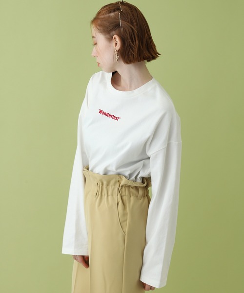 one after another NICE CLAUP（ワンアフターアナザーナイスクラップ）の「アソートロゴロンT（Tシャツ/カットソー・レディース・ブラウン/オフホワイト/カーキ/ベージュ・FREE）」の22枚目の写真