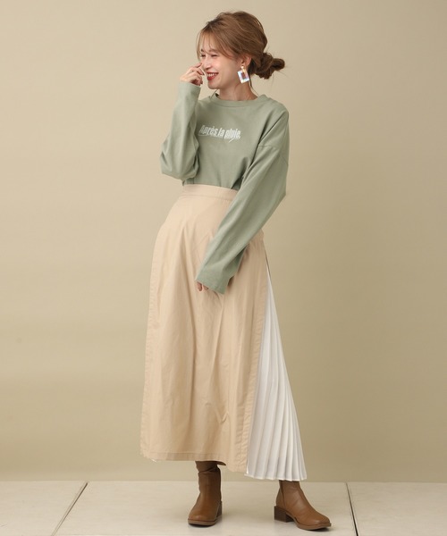 one after another NICE CLAUP（ワンアフターアナザーナイスクラップ）の「アソートロゴロンT（Tシャツ/カットソー・レディース・ブラウン/オフホワイト/カーキ/ベージュ・FREE）」の9枚目の写真