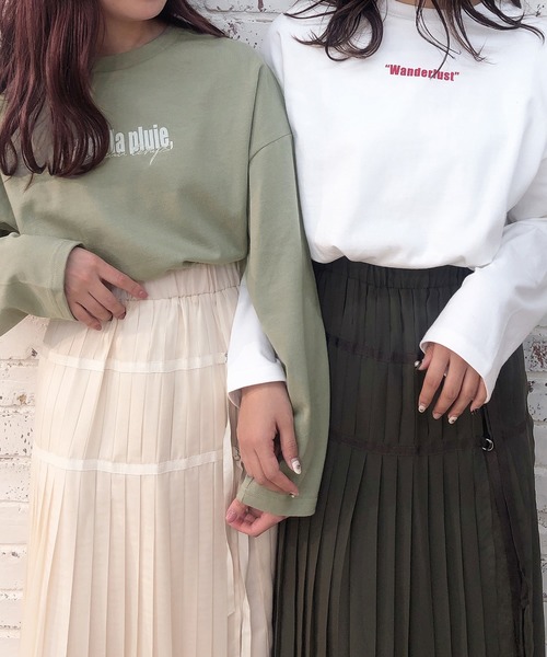 one after another NICE CLAUP（ワンアフターアナザーナイスクラップ）の「アソートロゴロンT（Tシャツ/カットソー・レディース・ブラウン/オフホワイト/カーキ/ベージュ・FREE）」の18枚目の写真
