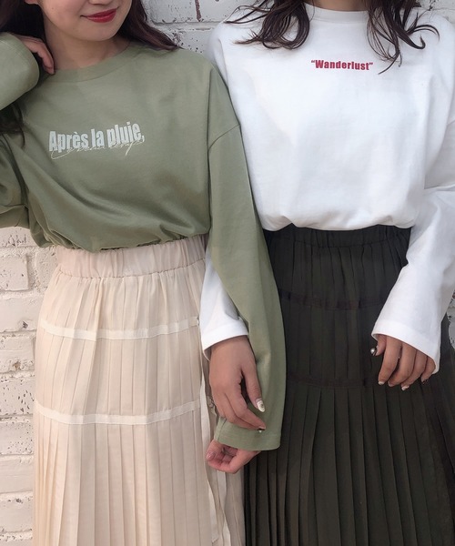 one after another NICE CLAUP（ワンアフターアナザーナイスクラップ）の「アソートロゴロンT（Tシャツ/カットソー・レディース・ブラウン/オフホワイト/カーキ/ベージュ・FREE）」の16枚目の写真
