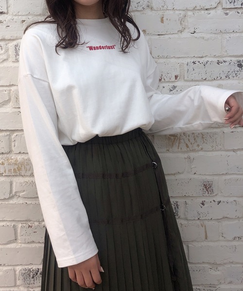 one after another NICE CLAUP（ワンアフターアナザーナイスクラップ）の「アソートロゴロンT（Tシャツ/カットソー・レディース・ブラウン/オフホワイト/カーキ/ベージュ・FREE）」の15枚目の写真