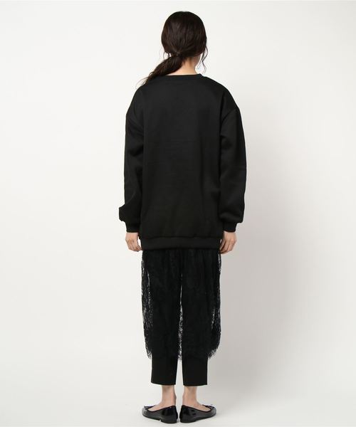 fifth(フィフス)の「裏起毛レースドッキングスウェットワンピース(ワンピース・レディース・ブラック/グレー・MEDIUM)」の4枚目の写真