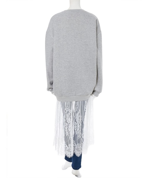 fifth(フィフス)の「裏起毛レースドッキングスウェットワンピース(ワンピース・レディース・ブラック/グレー・MEDIUM)」の8枚目の写真