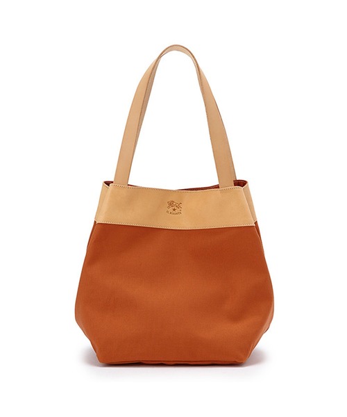 IL BISONTE(イルビゾンテ)の「IL BISONTE / CANVAS x LEATHER / トートバッグ(トートバッグ・レディース・その他1/ライトブラウン/ブラックミックス/レッド/ブラック系その他/グリーン系その他/ブラック×ブラック・FREE)」の1枚目の写真