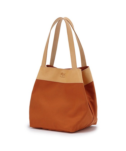 IL BISONTE(イルビゾンテ)の「IL BISONTE / CANVAS x LEATHER / トートバッグ(トートバッグ・レディース・その他1/ライトブラウン/ブラックミックス/レッド/ブラック系その他/グリーン系その他/ブラック×ブラック・FREE)」の8枚目の写真