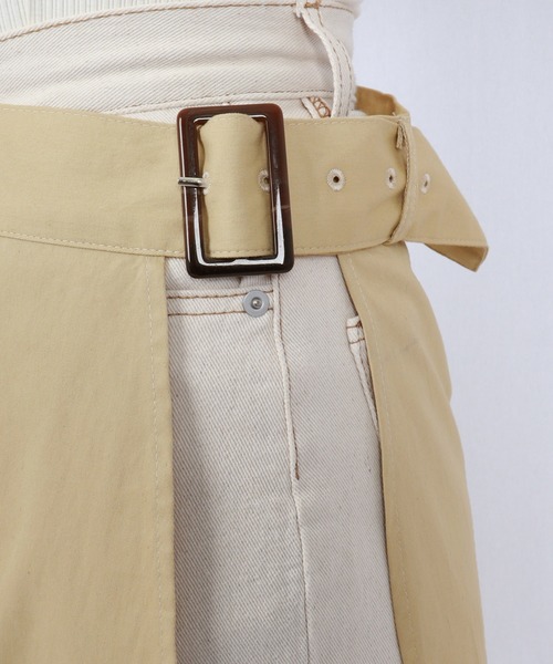 PairPair（ペアペア）の「エプロンデザイン巻きスカート（スカート・レディース・ベージュ/モカ・FREE）」の4枚目の写真