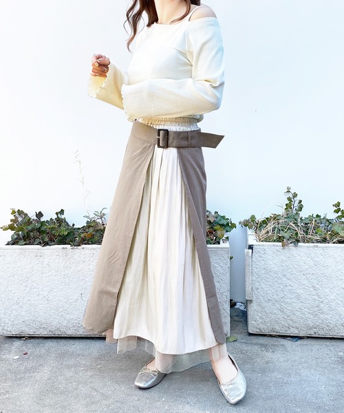 PairPair（ペアペア）の「エプロンデザイン巻きスカート（スカート・レディース・ベージュ/モカ・FREE）」の9枚目の写真