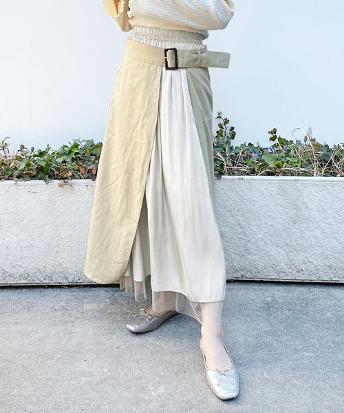 PairPair（ペアペア）の「エプロンデザイン巻きスカート（スカート・レディース・ベージュ/モカ・FREE）」の14枚目の写真