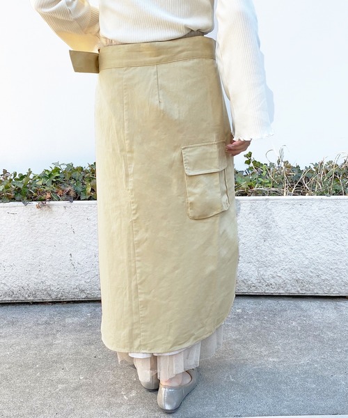 PairPair（ペアペア）の「エプロンデザイン巻きスカート（スカート・レディース・ベージュ/モカ・FREE）」の16枚目の写真
