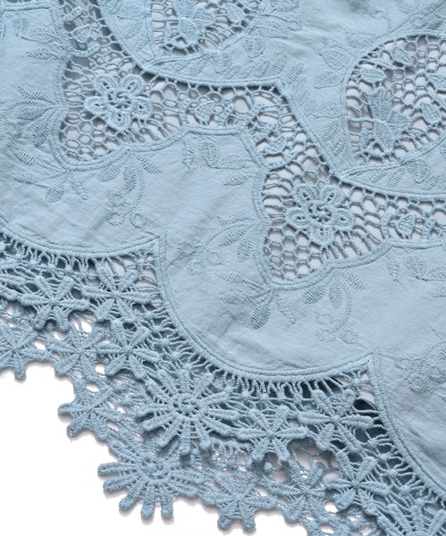 MARIE MILLER(マリー ミラー)の「Marie Miller LACE OVER BLOUSE (マリー ミラー レースオーバーブラウス)(シャツ/ブラウス・レディース・ホワイト/サックスブルー・FREE)」の9枚目の写真