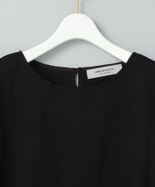WORK TRIP OUTFITS GREEN LABEL RELAXING（ワークトリップアウトフィッツグリーンレーベル リラクシング）の「【WORK TRIP OUTFITS】★WTO CS 布帛ポンチ コンビ プルオーバー（Tシャツ/カットソー・レディース・オフホワイト/ナチュラル/ブラック・FREE）」の11枚目の写真