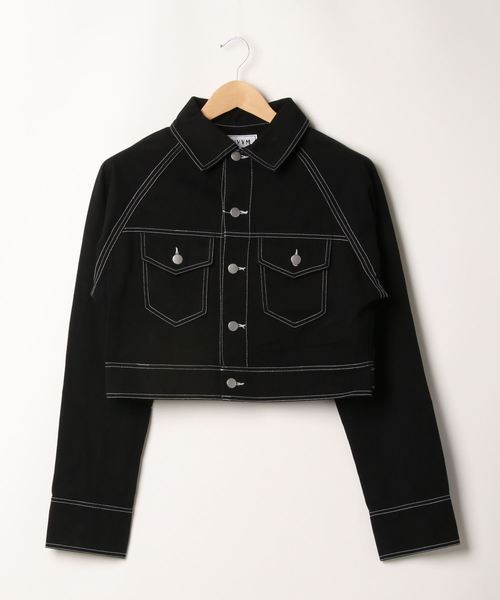 ENVYM（アンビー）の「ステッチショートＪＫⅡ（カバーオール・レディース・ブラック/ベージュ・FREE）」の4枚目の写真