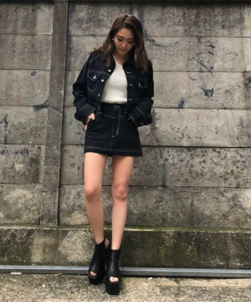 ENVYM（アンビー）の「ステッチショートＪＫⅡ（カバーオール・レディース・ブラック/ベージュ・FREE）」の13枚目の写真