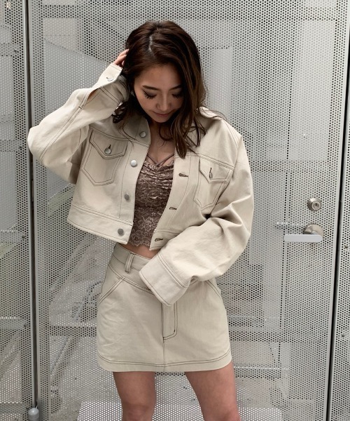 ENVYM（アンビー）の「ステッチショートＪＫⅡ（カバーオール・レディース・ブラック/ベージュ・FREE）」の11枚目の写真