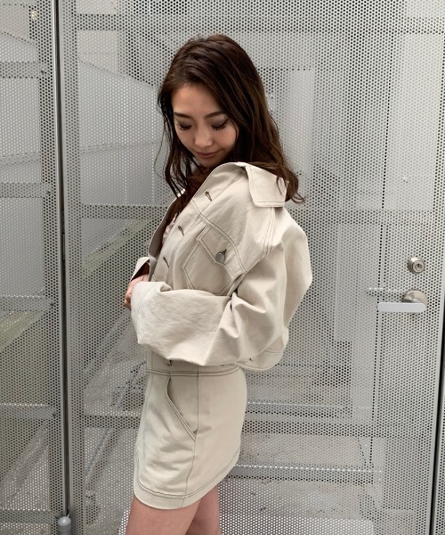 ENVYM（アンビー）の「ステッチショートＪＫⅡ（カバーオール・レディース・ブラック/ベージュ・FREE）」の10枚目の写真