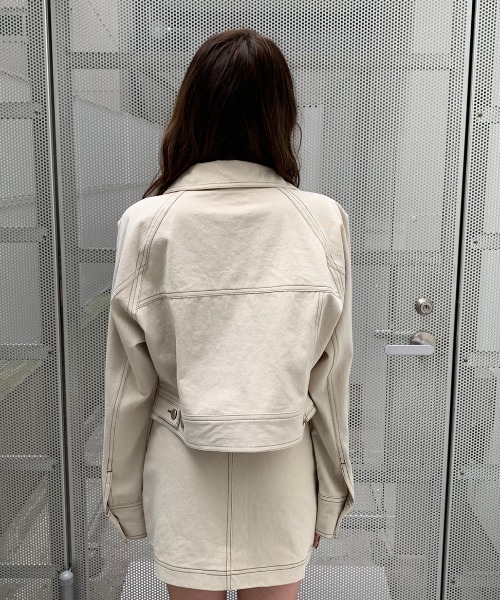 ENVYM（アンビー）の「ステッチショートＪＫⅡ（カバーオール・レディース・ブラック/ベージュ・FREE）」の9枚目の写真