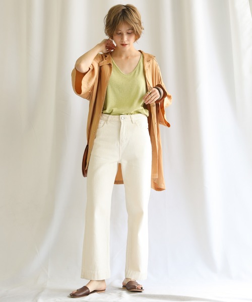 select MOCA（セレクトモカ）の「【カラバリ豊富】Uネックリラックスタンクトップ（タンクトップ・レディース・ブラック/ベージュ/オフホワイト/ライトグリーン/マスタード/ライラック/レンガ・FREE）」の17枚目の写真