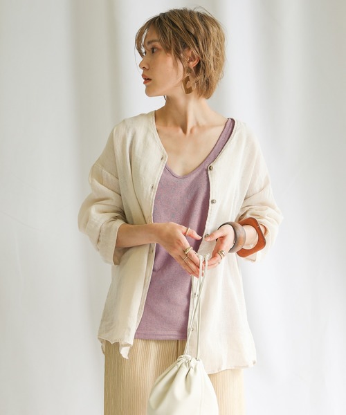 select MOCA（セレクトモカ）の「【カラバリ豊富】Uネックリラックスタンクトップ（タンクトップ・レディース・ブラック/ベージュ/オフホワイト/ライトグリーン/マスタード/ライラック/レンガ・FREE）」の20枚目の写真