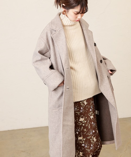 natural couture(ナチュラルクチュール)の「【WEB限定】ワイドリブブークレニットチュニック(ニット/セーター・レディース・ベージュ/アイボリー/ライム/ブラウン・FREE)」の5枚目の写真
