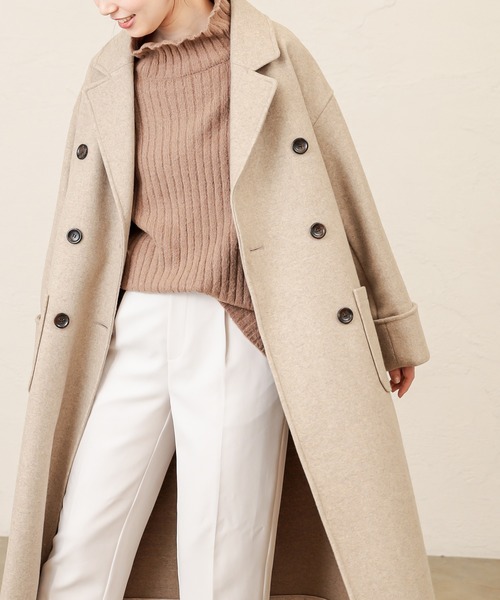 natural couture(ナチュラルクチュール)の「【WEB限定】ワイドリブブークレニットチュニック(ニット/セーター・レディース・ベージュ/アイボリー/ライム/ブラウン・FREE)」の8枚目の写真