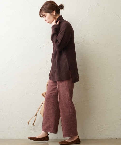 natural couture(ナチュラルクチュール)の「【WEB限定】ワイドリブブークレニットチュニック(ニット/セーター・レディース・ベージュ/アイボリー/ライム/ブラウン・FREE)」の18枚目の写真