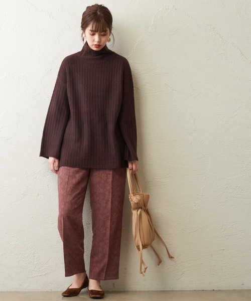 natural couture(ナチュラルクチュール)の「【WEB限定】ワイドリブブークレニットチュニック(ニット/セーター・レディース・ベージュ/アイボリー/ライム/ブラウン・FREE)」の19枚目の写真